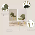 TUYOHW Lot de 2 chaises de salle à manger minimalistes, chaises de cuisine Teddy avec dossier en forme de coquille et pieds en métal, chaises de salle à manger modernes pour salon
