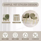 TUYOHW Lot de 2 chaises de salle à manger minimalistes, chaises de cuisine Teddy avec dossier en forme de coquille et pieds en métal, chaises de salle à manger modernes pour salon