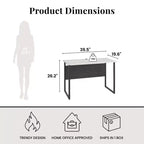 TUYOHW Bureau pour Adolescents, Plateau Spacieux avec Hauteur Réduite & Gestion des Câbles, Bureau d'Étude Bicolore avec Pieds en Métal en U pour Chambre Dortoir