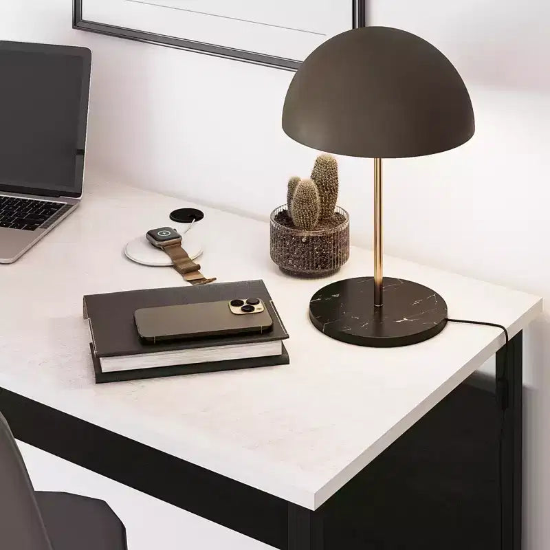 TUYOHW Bureau pour Adolescents, Plateau Spacieux avec Hauteur Réduite & Gestion des Câbles, Bureau d'Étude Bicolore avec Pieds en Métal en U pour Chambre Dortoir