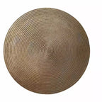 Table basse contemporaine ronde Alyssa de 36 pouces de large en fonte d'aluminium laiton vieilli, entièrement assemblée