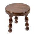 Storied Home Round Mango Wood Accent Table with Dowel Tri-Pod Legs in Walnut