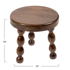 Table d'appoint ronde en bois de manguier avec pieds trépieds en noyer de Storied Home