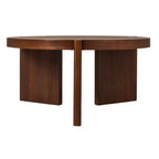 Table basse Storied Home en bois de manguier, finition noyer