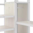 Lit mezzanine Bellemave Queen avec LED, bureau en L et port USB, lit mezzanine en métal avec armoire et étagère réglable pour enfants, adolescents et adultes