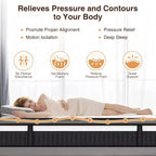 Matelas 14" King Size en mousse à mémoire de forme haute densité, ressorts ensachés indépendants, tissu tricoté doux hypoallergénique, conception rafraîchissante et respirante