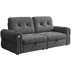 Canapé-lit convertible 2-en-1 moderne avec dossier rabattable, canapé-lit escamotable en flanelle douce pour salon ou chambre d'amis - Panipeachy