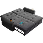 Canapé-lit convertible 2-en-1 moderne avec dossier rabattable, canapé-lit escamotable en flanelle douce pour salon ou chambre d'amis - Panipeachy