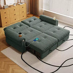 Canapé-lit convertible 2-en-1 moderne avec dossier rabattable, canapé-lit escamotable en flanelle douce pour salon ou chambre d'amis - Panipeachy