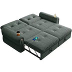 Canapé-lit convertible 2-en-1 moderne avec dossier rabattable, canapé-lit escamotable en flanelle douce pour salon ou chambre d'amis - Panipeachy
