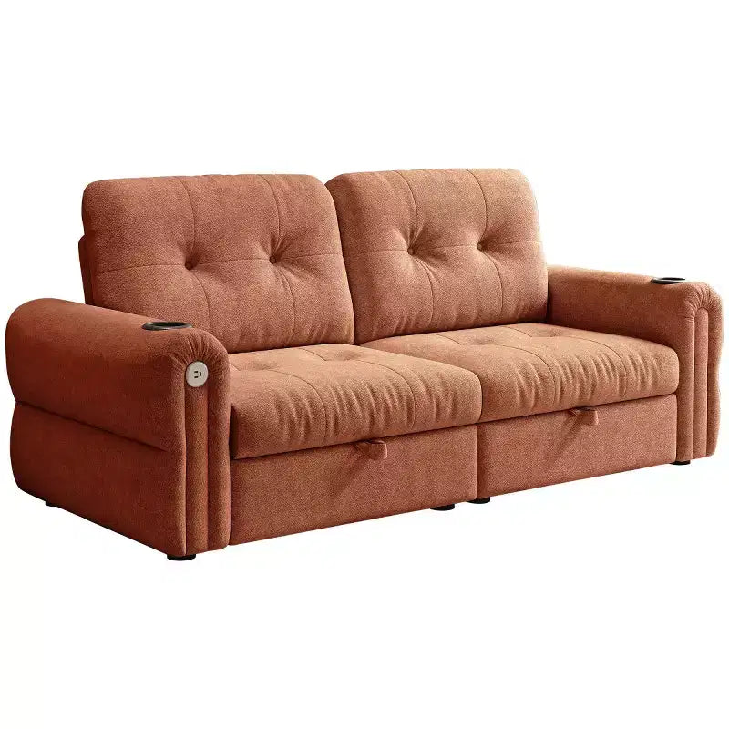 Canapé-lit convertible 2-en-1 moderne avec dossier rabattable, canapé-lit escamotable en flanelle douce pour salon ou chambre d'amis - Panipeachy