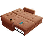 Canapé-lit convertible 2-en-1 moderne avec dossier rabattable, canapé-lit escamotable en flanelle douce pour salon ou chambre d'amis - Panipeachy