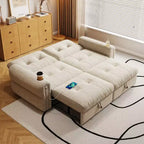 Canapé-lit convertible 2-en-1 moderne avec dossier rabattable, canapé-lit escamotable en flanelle douce pour salon ou chambre d'amis - Panipeachy