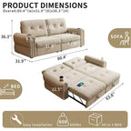 Canapé-lit convertible 2-en-1 moderne avec dossier rabattable, canapé-lit escamotable en flanelle douce pour salon ou chambre d'amis - Panipeachy