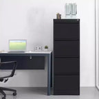 Classeur à 4 tiroirs avec serrure, armoire de classement verticale robuste pour bureau à domicile, armoire de rangement pour fichiers de format Lettre/Légal/A4/F4