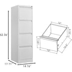 Classeur à 4 tiroirs avec serrure, armoire de classement verticale robuste pour bureau à domicile, armoire de rangement pour fichiers de format Lettre/Légal/A4/F4