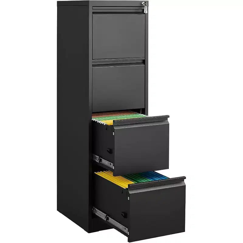 4 Drawer File Cabinet with Lock,Heavy Duty Vertical Filing Cabinets for Home Office, File Storage Cabinet for Letter/Legal/A4/F4 Size File