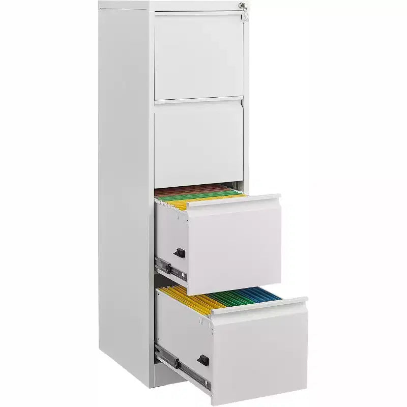 Classeur à 4 tiroirs avec serrure, armoire de classement verticale robuste pour bureau à domicile, armoire de rangement pour fichiers de format Lettre/Légal/A4/F4
