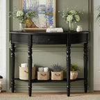 Polibi Farmhouse Crescent Entry Console with Drawer & Shelf