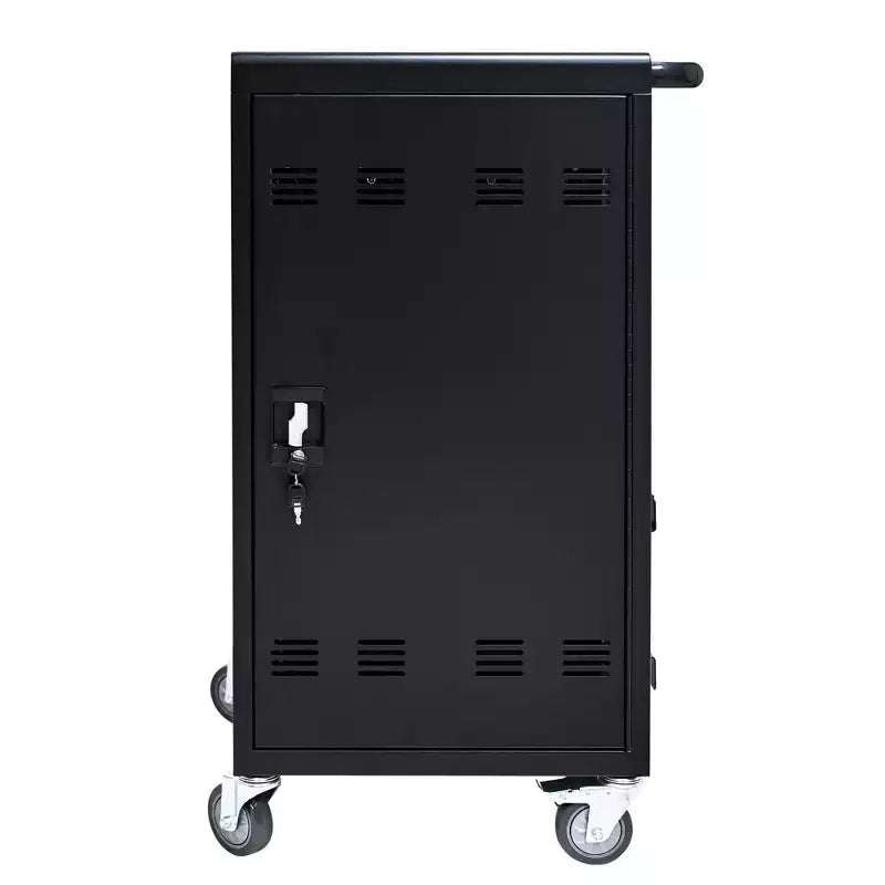 Chariot de recharge mobile pour 45 appareils avec serrure et clé, station de recharge pour ordinateurs portables et tablettes à 4 roulettes pour salle de classe, bureau