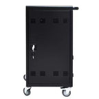 Chariot de recharge mobile pour 45 appareils avec serrure et clé, station de recharge pour ordinateurs portables et tablettes à 4 roulettes pour salle de classe, bureau