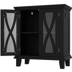 Meuble d'aquarium en bois GDFStudio Fanny Farmhouse avec prises électriques et étagères réglables