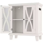 Meuble d'aquarium en bois GDFStudio Fanny Farmhouse avec prises électriques et étagères réglables