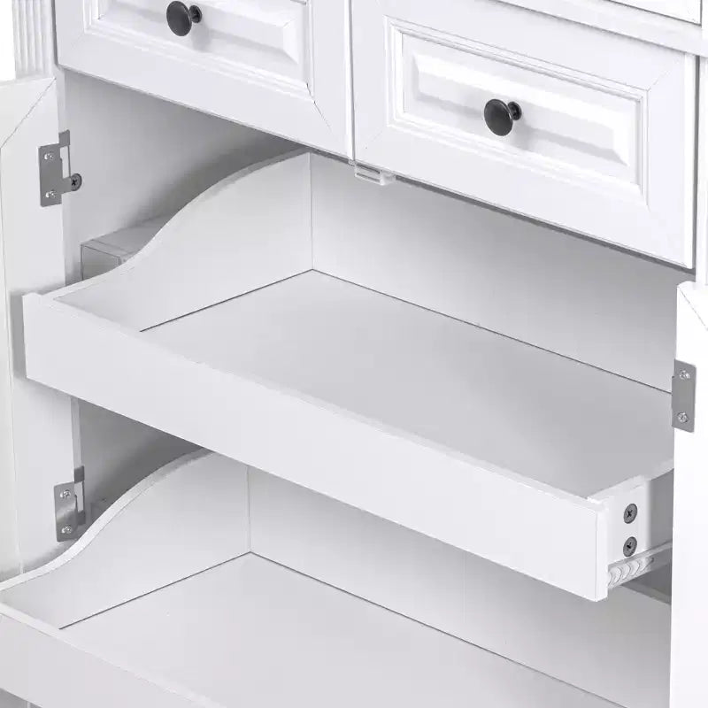 sumyeg Armoire de cuisine/garde-manger de 180 cm avec 3 organiseurs coulissants, 2 tiroirs, 6 étagères de porte, design rustique en relief