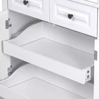 sumyeg Armoire de cuisine/garde-manger de 180 cm avec 3 organiseurs coulissants, 2 tiroirs, 6 étagères de porte, design rustique en relief