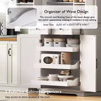 sumyeg Armoire de cuisine/garde-manger de 180 cm avec 3 organiseurs coulissants, 2 tiroirs, 6 étagères de porte, design rustique en relief