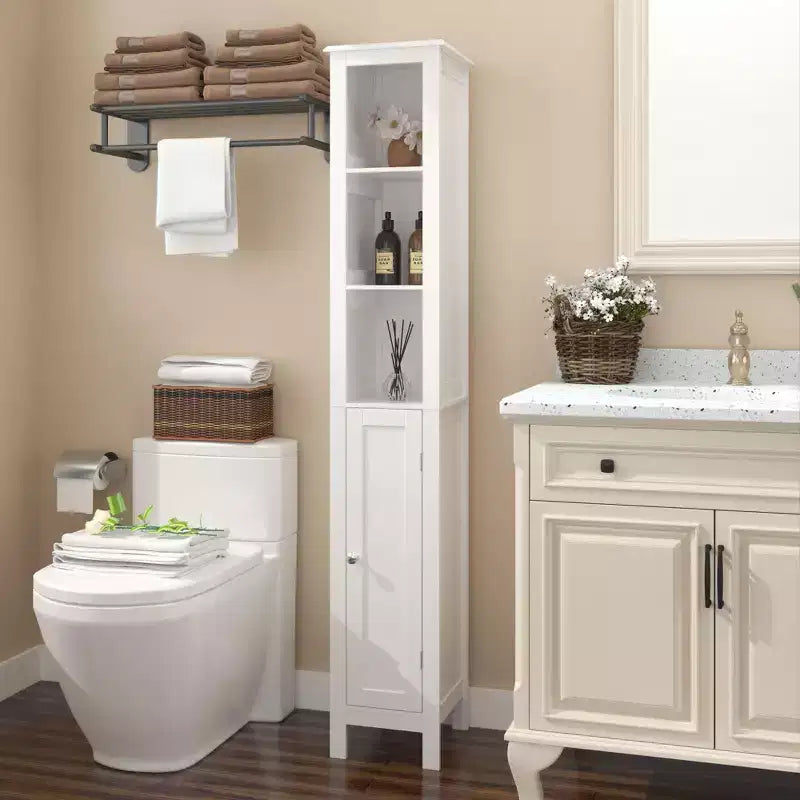 sumyeg 66,92 pouces Meuble Colonne de Salle de Bain Slim avec Étagères Réglables et 1 Porte