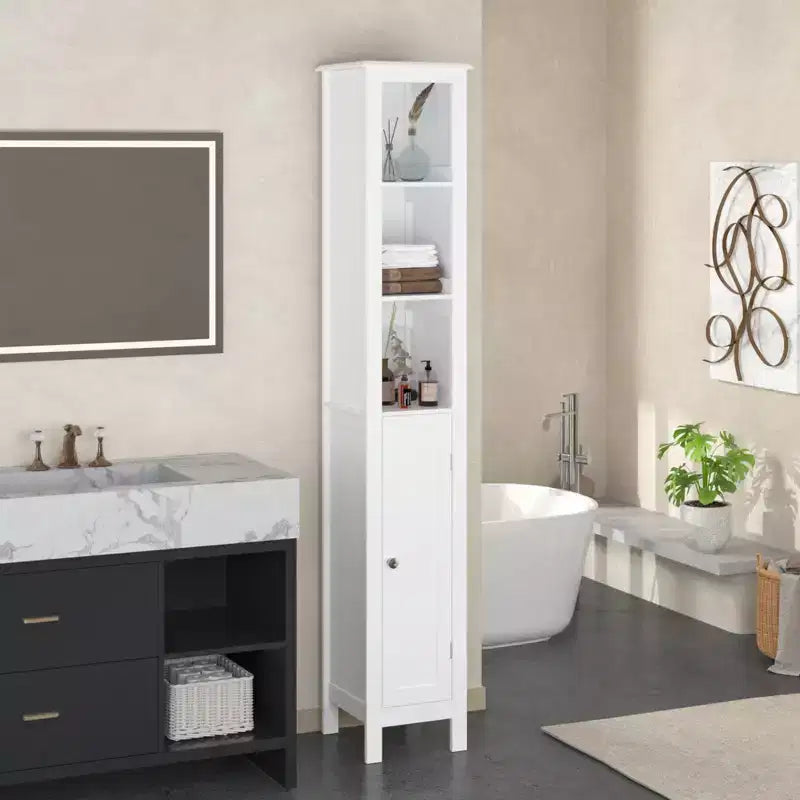 sumyeg 66,92 pouces Meuble Colonne de Salle de Bain Slim avec Étagères Réglables et 1 Porte