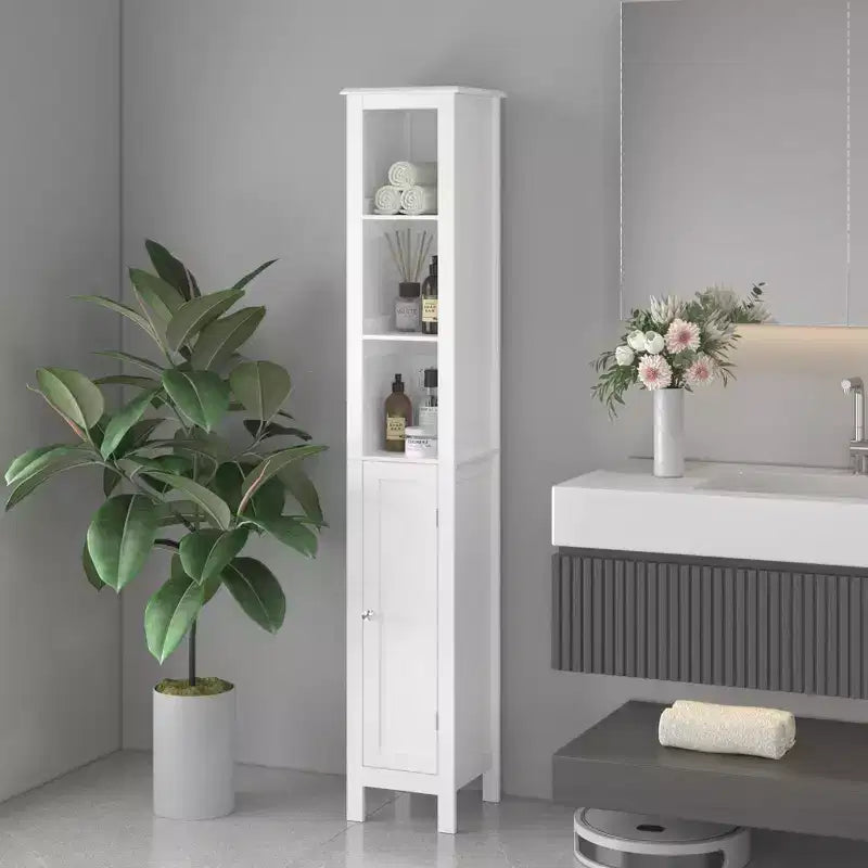 sumyeg 66,92 pouces Meuble Colonne de Salle de Bain Slim avec Étagères Réglables et 1 Porte