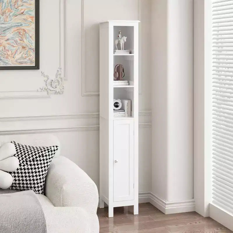 sumyeg 66,92 pouces Meuble Colonne de Salle de Bain Slim avec Étagères Réglables et 1 Porte