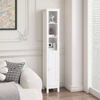 sumyeg 66,92 pouces Meuble Colonne de Salle de Bain Slim avec Étagères Réglables et 1 Porte