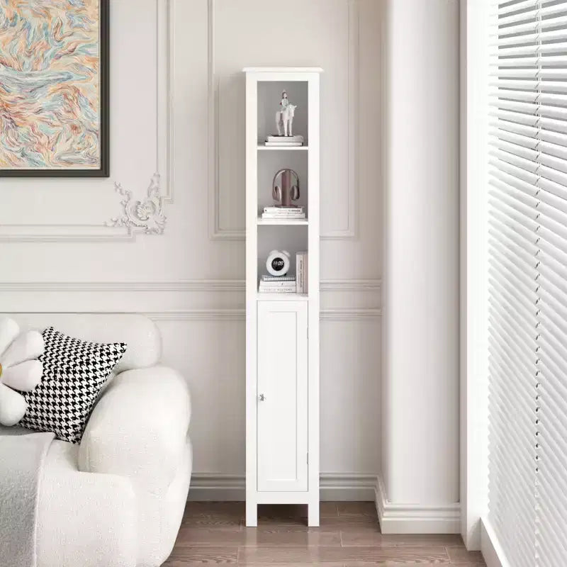 sumyeg 66,92 pouces Meuble Colonne de Salle de Bain Slim avec Étagères Réglables et 1 Porte