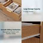 Commode double moderne à 6 tiroirs, large coffre de rangement en bois, meuble de chambre à coucher, organiseur de vêtements pour chambre d'enfant, avec dispositif anti-basculement