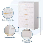 Commode 5 tiroirs pour chambre à coucher, Commode 5 tiroirs pour placard, Table de chevet moderne, Meuble de rangement pour salon, couloir