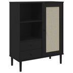 vidaXL SENJA Highboard Tall Storage Side Cabinet Rattan Look Solid Wood Pine