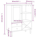 vidaXL SENJA Buffet haut de rangement armoire latérale aspect rotin en pin massif