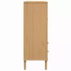 vidaXL SENJA Buffet haut de rangement armoire latérale aspect rotin en pin massif