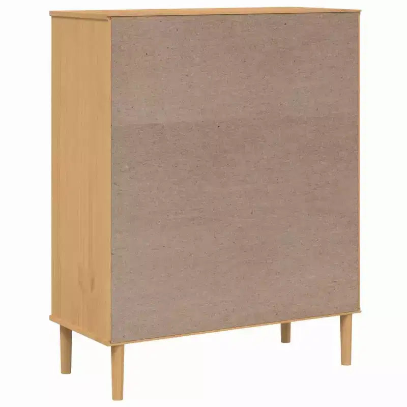 vidaXL SENJA Buffet haut de rangement armoire latérale aspect rotin en pin massif
