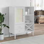 vidaXL SENJA Buffet haut de rangement armoire latérale aspect rotin en pin massif