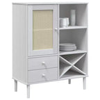 vidaXL SENJA Buffet haut de rangement armoire latérale aspect rotin en pin massif