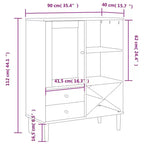 vidaXL SENJA Buffet haut de rangement armoire latérale aspect rotin en pin massif