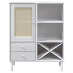 vidaXL SENJA Buffet haut de rangement armoire latérale aspect rotin en pin massif