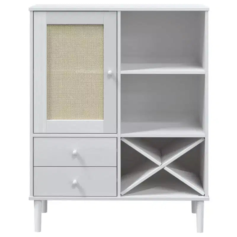 vidaXL SENJA Buffet haut de rangement armoire latérale aspect rotin en pin massif