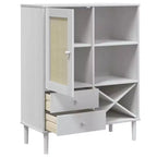 vidaXL SENJA Buffet haut de rangement armoire latérale aspect rotin en pin massif