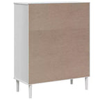vidaXL SENJA Buffet haut de rangement armoire latérale aspect rotin en pin massif