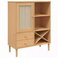 vidaXL SENJA Buffet haut de rangement armoire latérale aspect rotin en pin massif
